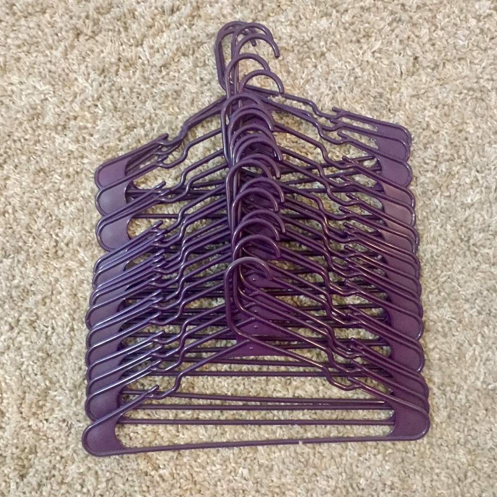 Purple Plastic Hangers Set of 20
